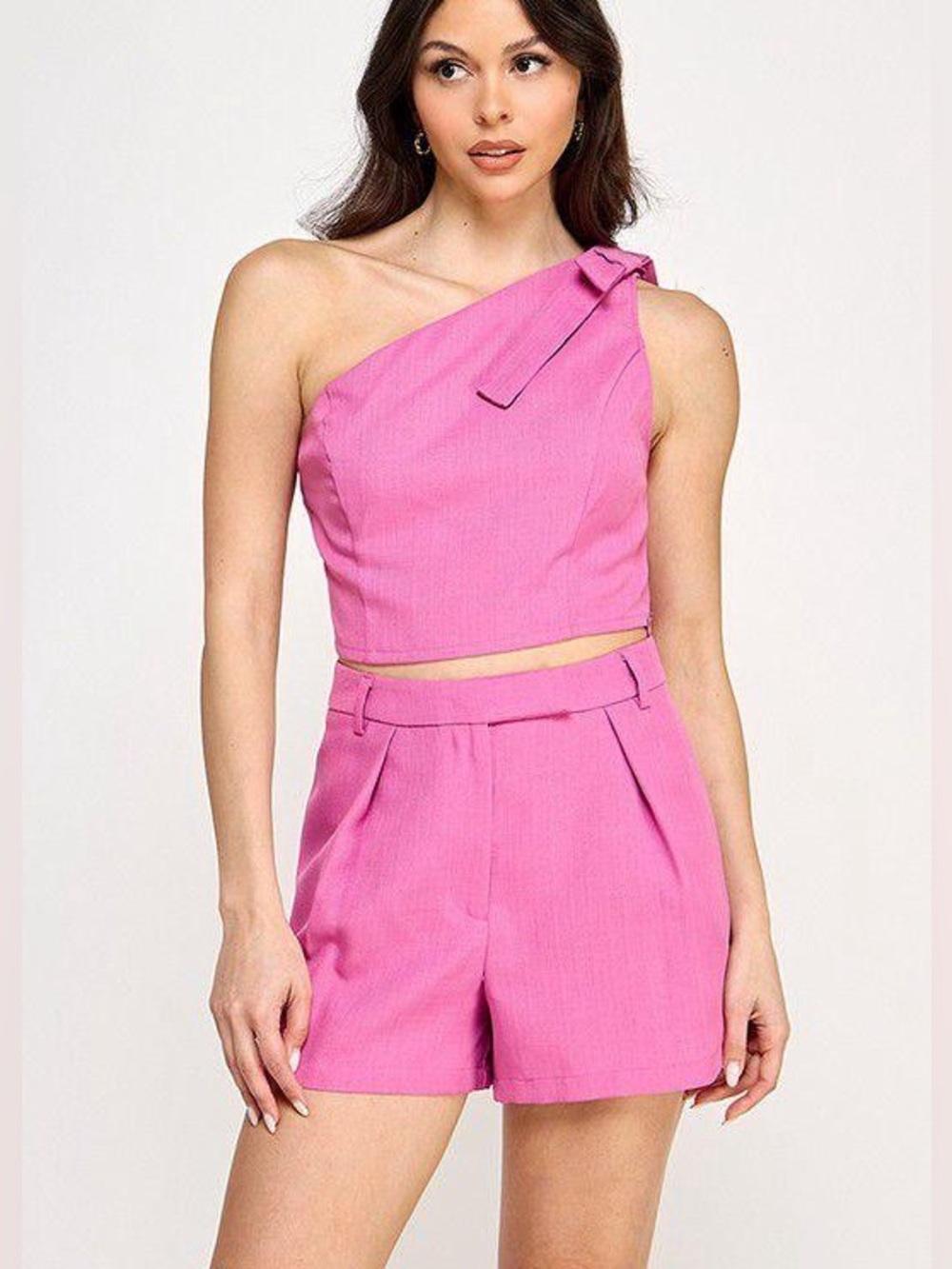 Milk and Honey bow top and pleated shorts set